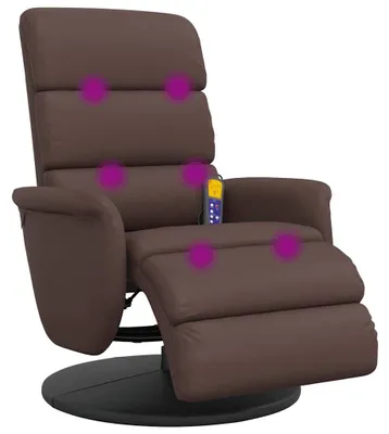 Obrázok produktu pre vidaXL Masážne kreslo s podnožkou hnedá Imitácia kože