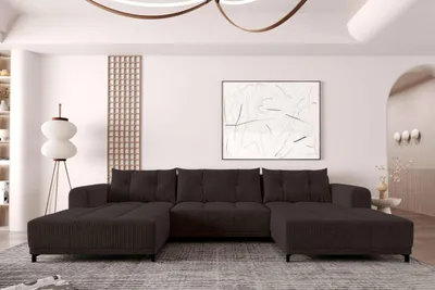 Produktbild von 99rooms Massimo Wohnlandschaft Cordstoff POSO Braun mit Schlaffunktion