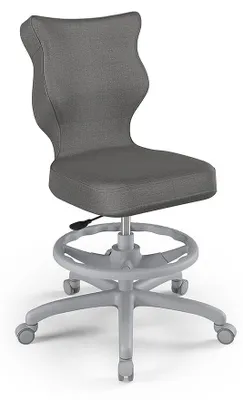Obrázek produktu pro Židle pro růst dětí, ergonomická židle k psacímu stolu, vhodná pro výšku 146-176 cm, barva šedá (PETIT GRAU MONOLITH 33), s podnožkou