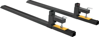 Productafbeelding van Klemvoorzien palenvorken, palenvorken met een draagvermogen van 2000 lbs, 60 inch lange vorken voor tractorbakken, robuuste voorladeraccessoire voor laderbakken, tractoren en skidsteer machines, palenvorken voor landbouw en boerderijen