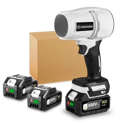 Produktbild von Akku Gebläse Akku Laubbläser Bürstenlos Turbo-Jet-Gebläse mit 2x Akku & Ladegerät, max 200 m/s für Wegblasen von Laub, Schnee, Staub