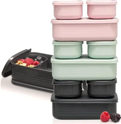 Immagine prodotto di Set di contenitori per il pranzo verde menta, grande e piccolo, con scomparti