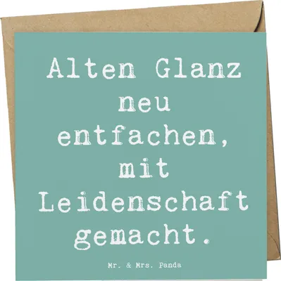 Produktbild von Mr. & Mrs. Panda Grußkarte Spruch Polsterin Glanz - Meeresbrise - Geschenk, Beruf, Klappkarte, faltkarte, Geschenke für Berufstätige, handgefertigte, Berufspassion
