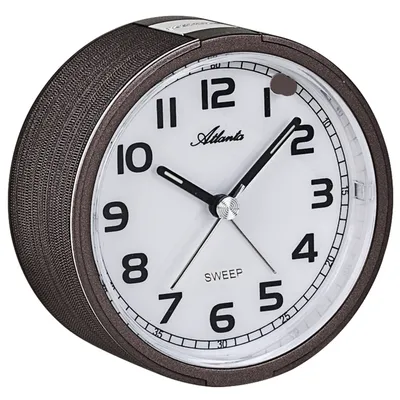 Produktbild von Atlanta 1993/18 Wecker Quarz analog braun leise ohne Ticken mit Licht
