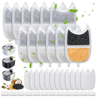 Produktbild von Filter für Trinkbrunnen für Katzen - 12 Stück - Kompatibel mit Feelneedy Ypd-c004 - 4 Liter