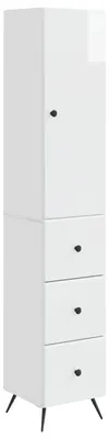 Image de Ensemble de 2 armoires vidaXL, blanc brillant, 34,5 x 34,5 x 90 cm