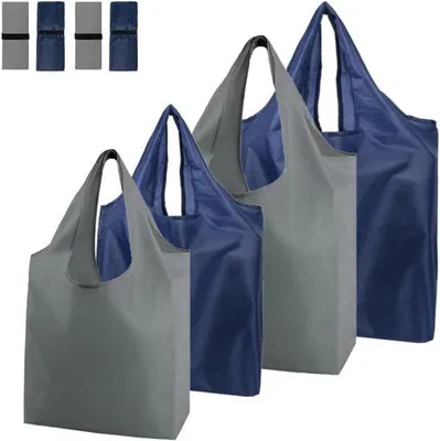 Obrázok produktu pre Ekologické cestovné tašky, sada 4 ks, 56 x 69 cm / 46 x 66 cm, modro-sivé