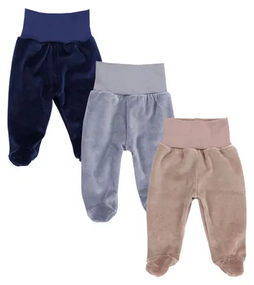 Produktbild von TupTam Baby Jungen Hose mit Fuß 3er Pack Nicki Strampelhose, Farbe: Farbenmix 1, Größe: 86