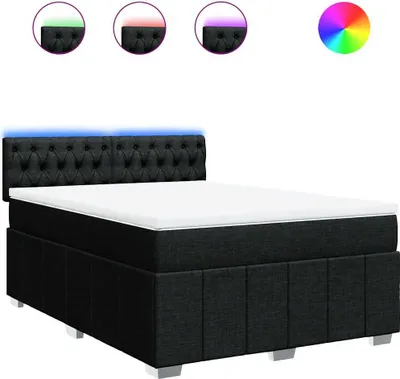 Obrázek produktu pro vidaXL Postel Boxspring s matrací černá 140x190 cm Látka