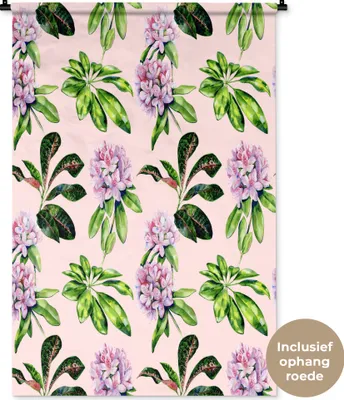 Produktbild von MuchoWow® Wandteppich Wandbehang Blumen - Hortensie - Collage 90x135 cm Tapisserie Dekoration Wandtuch - Baumwolle - Wandskulptur