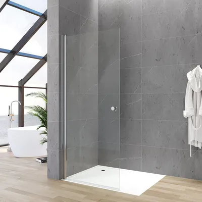 Produktbild von Walk in Duschwand Dusche Duschabtrennung Duschtrennwand Glas Glaswand Pendeltür 85x187 cm 5 mm Sicherheitsglas ESG mit Verstellbereich