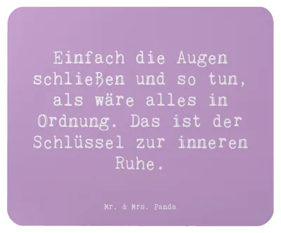 Produktbild von Mr. & Mrs. Panda Mousepad Spruch Innere Ruhe - Lavendeltraum - Geschenk, Mouse Pad, Balance, Mauspad, mausteppich, Achtsamkeit, Motivation, computer, Entspannung, Gefühl