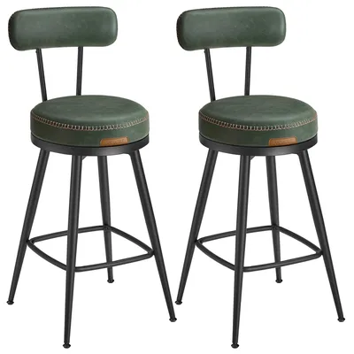 Image de VASAGLE, ensemble de 2 tabourets de bar, revêtus de similicuir, hauteur 91 cm, montage facile