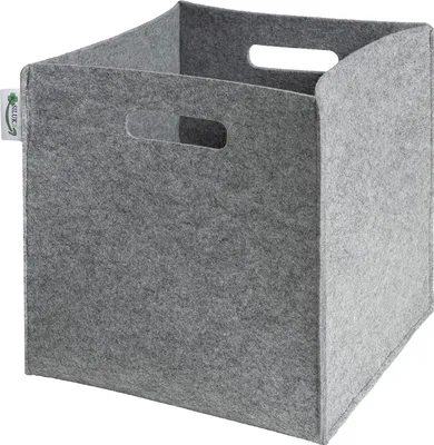 Produktbild von SILUK Filzkorb Korb Ordnungsbox Kinder Aufbewahrungsbox Spielzeugkiste für Kinderzimmer Spielzeug Faltbar (33x33x33) Aufbewahrung im Kallax Regal (Grau, Schmucklos)