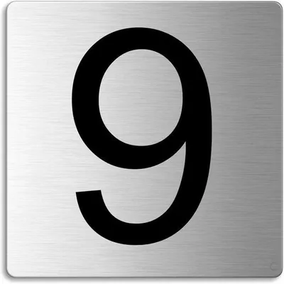 Produktbild von Hausnummer Schild Selbstklebend Edelstahl 85x85 mm Silber