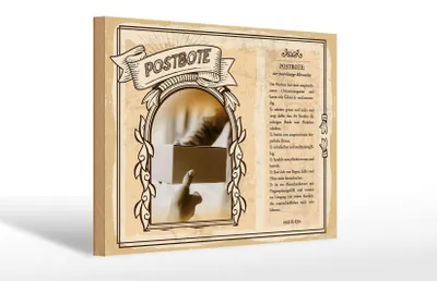 Produktbild von Holzschild Berufe 30x20cm Postbote Orientierungssinn Gebiet