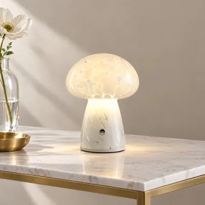 Image de LUSENZ - Lampe de table LED 2W Verre naturel Dimmable Rechargeable USB-C IP20