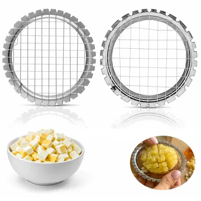 Produktbild von 2er Set Eierhobel Edelstahl ,Eierschneider mit 5mm/8mm Klingen, Obst Gemüse Schneider für Salat, Küche & Picknick, pflegeleicht
