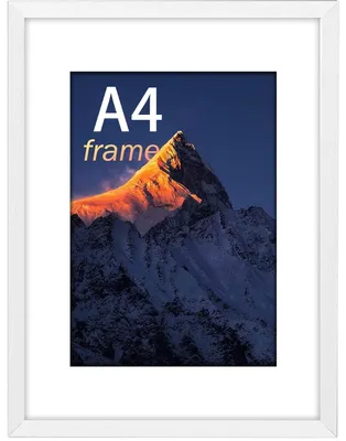 A4 Fotolijst 21x29,7 cm mit Kunststoffglas, weiß