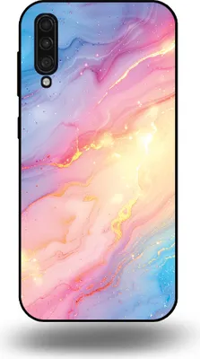 Produktbild von Smartphonica Telefon Fall geeignet für Samsung Galaxy A50s mit Regenbogen Glitter Marmor Print - TPU Backcover Fall Regenbogen Glitter Marmor Design