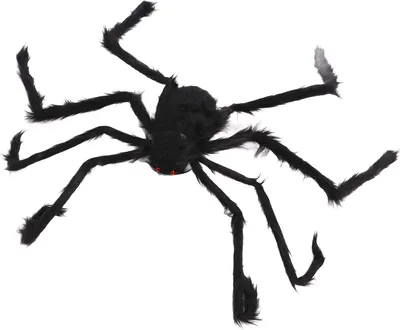 Obrázok produktu pre Halloween svietiaci pavúk, strašidelný, veľká čierna plyšová rekvizita na vonkajšie/vnútorné párty, 1,2 m