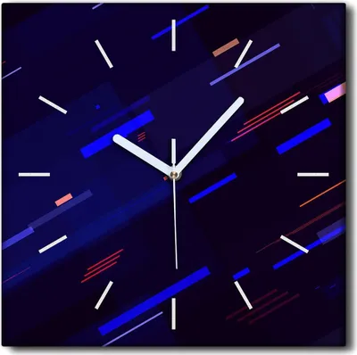 Produktbild von Coloray Uhr auf Leinwand 30x30 cm Wand Uhr Dekoration Wohnzimmer Segeltuch weiße Zeiger -Neonkunstkunst