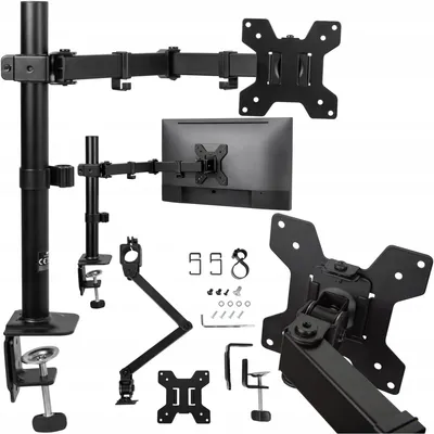 Zdjęcie produktu dla Equip 650180, Zacisk/przelotka, 20 kg, 43,2 cm (17"), 124,5 cm (49"), 100 x 100 mm, Czarny