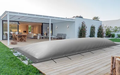 Produktbild von Aufblasbare Poolabdeckung Rechteckpool 750 x 350 cm I Rechteck 7,5 x 3,5 m I grau (RAL7038)