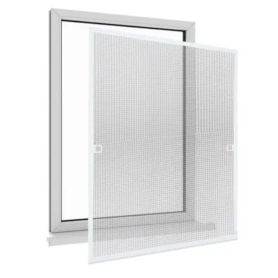 Produktbild von Insektenschutz Fliegengitter für Fenster 120 x 140 CM mit Alu-Rahmen zum Einhängen – Insektenschutzgitter UV-beständig Ohne Bohren