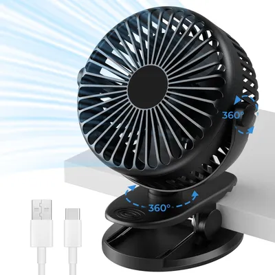 Produktbild von Ventilator, Tischventilator, Clip Ventilator, Tisch Lüfter, Leise, für Kinderwagen Auto Gymnastik Camping Büro