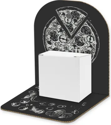 Produktbild von itenga Geldgeschenkverpackung Basic Pizza Kreide I Aufsteller Würfel (Motiv 128)