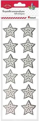 Imagen del producto de Calcomanías de estrellas blancas, de 40 mm, paquete de 12 unidades