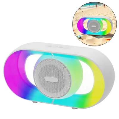 Produktbild von Tragbare Lautsprecher, Kabelloser Bluetooth-Lautsprecher für den Außenbereich mit Beleuchtung, mit FM-Radio, Stereoklang mit sattem Bass,Bluetooth 5.4