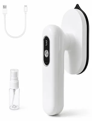 Produktbild von Kabelloses Reisebügeleisen, Mini Bügeleisen mit 3 Temperaturstufen, tragbares Bügeleisen USB-C wiederaufladbar für Urlaub, Wohnmobil und Zuhause