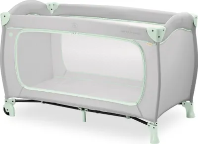 Produktbild von Hauck Kinderreisebett Sleep N Play Go Plus mit Transporttasche und Großen Schlupf zum Spielen, Klein Zusammenklappbar, Dusty Mint