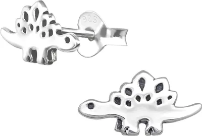Produktbild von Dinosaurier Ohrstecker 925 Sterling Silber mit Stegosaurus