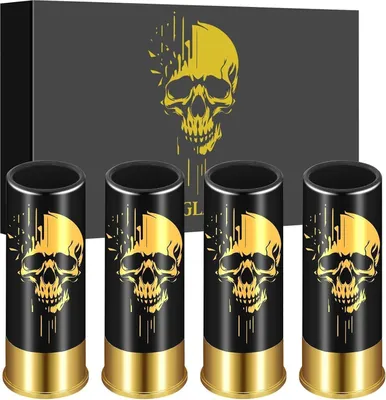 Zdjęcie produktu dla Kieliszki z czaszką plastikowe pudełko prezentowe Gothic 12 GA Whisky Tequila