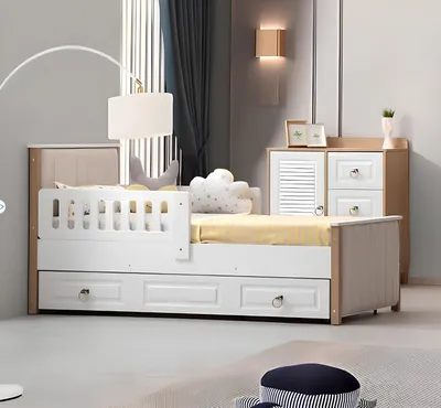 Produktbild von Kinderzimmer Set Besteht aus Bett Schrank Kommode Tisch 4tlg.