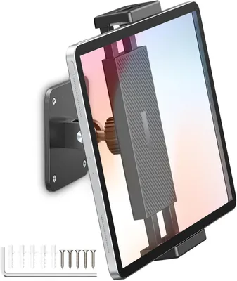 Produktbild von Tablet-Computerständer, 360 Grad drehbare Wandhalterung, Wandhalterung, geeignet für Mobiltelefone und Tablets, passend für Gerätebreite 4-12,9 Zoll