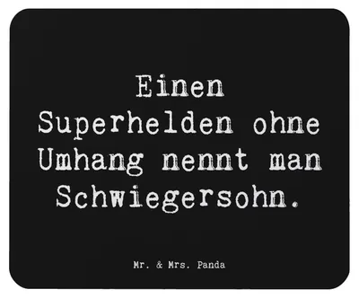 Produktbild von Mr. & Mrs. Panda Mauspad Spruch Held Schwiegersohn - Schwarz - Geschenk, Freude, einzigartige Designs, Humor, Liebe, Mousepad, Anerkennung, Mouse Pad, laptop, computer