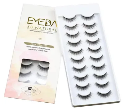 Obrázek produktu pro Sada umělých řas, 10 stylů, 10 párů, přirozený vzhled, 3D efekt, tenké řasy