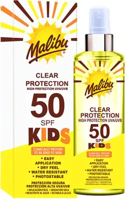 Zdjęcie produktu dla Malibu Clear Protection Bezbarwny Spray Dla Dzieci SPF50 250ml