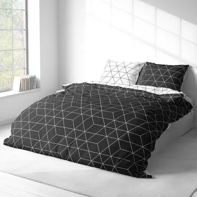Produktbild von Traumschlaf Bettwäsche West 200x220 cm + 2x 80x80 cm schwarz-weiss