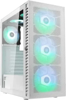 Zdjęcie produktu dla Kolink Observatory Lite Mesh, Midi Tower, PC, Biały, ATX, micro ATX, Mini-ITX, Siatka, Plastik, Stal, Szkło hartowane, 16 cm