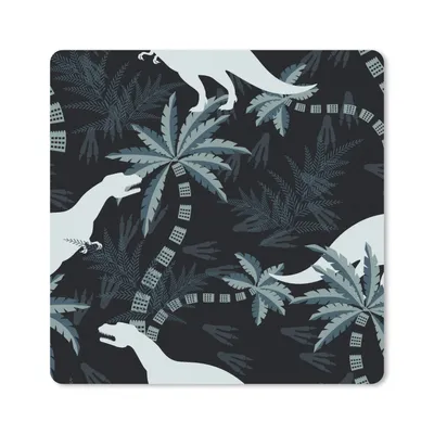 Produktbild von MuchoWow® Mauspad Mousepad Muster - Dino - Dschungel - Jungen - Mädchen - Kinder 20x20 cm - Mousepads - Maus Mat - Pad - Mausunterlage - Desk Mat - Bureauartikeln