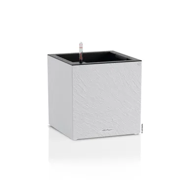 Produktbild von LECHUZA-Pflanzgefäß CANTO Slatestone 30 low light grey | Pflanzgefäß mit Bewässerungssystem und Pflanzeinsatz |Schiefer-Optik| 30 x 30 x 30 cm | 15930