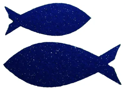 Filz-Streudekoration, blau, 18 x 12 x 5 cm
