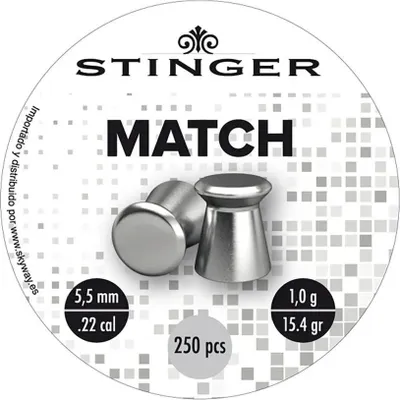 Obrázok produktu pre Stinger Match shot pelety 250 ks strieborné 5,5 mm strieborné 5,5 mm