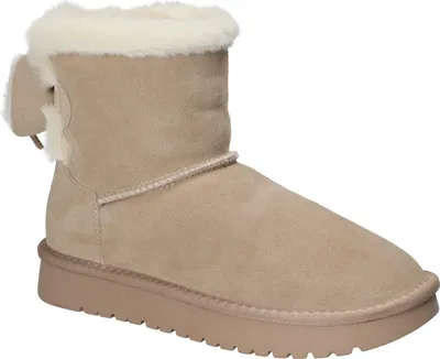 Produktbild von AMERICAN CLUB Cy181 Damen Winterboots Echtleder gefüttert, warme Schneestiefel mit Fell, Damen Winterschuhe, Sand 37