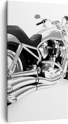 Produktbild von Bild auf Leinwand - Leinwandbild - Chopper Motorrad Chrom - 45x80cm - Wand Bild - Wanddeko - Leinwanddruck - Bilder - Kunstdruck - Wanddekoration - Leinwand bilder - Wandkunst - PA45x80-0476